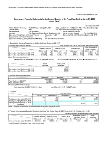 Vorschaubild SENKO Group Holdings Halbjahresbericht 2018-h1
