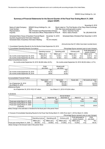 Vorschaubild SENKO Group Holdings Halbjahresbericht 2020-h1