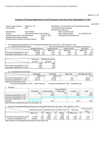 Vorschaubild SENKO Group Holdings Quartalsbericht 2011-q1