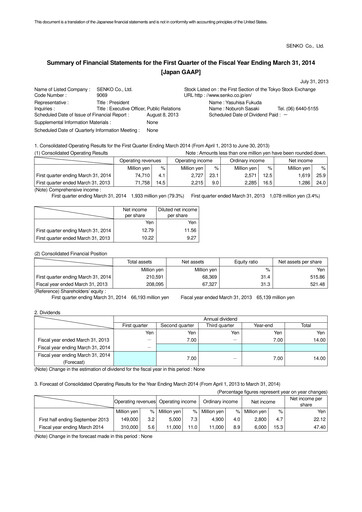 Vorschaubild SENKO Group Holdings Quartalsbericht 2014-q1