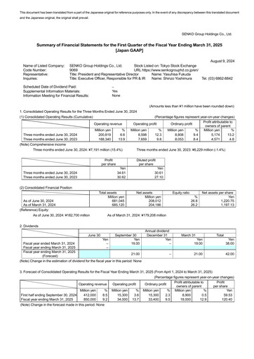 Vorschaubild SENKO Group Holdings Quartalsbericht 2025-q1