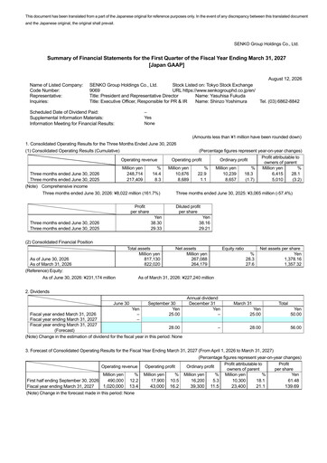Vorschaubild SENKO Group Holdings Quartalsbericht 2027-q1