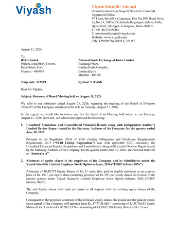 Thumbnail Sequent Scientific Quarterly Report 2026-q1