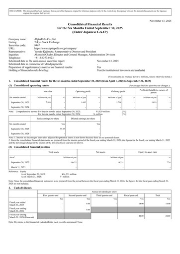 Thumbnail AlphaPolis Half-year Report 2025-h1
