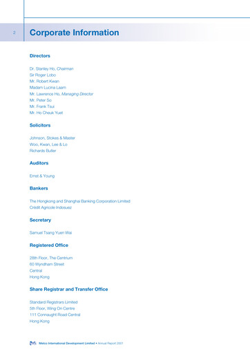 Thumbnail Melco International Development Annual Report 2001