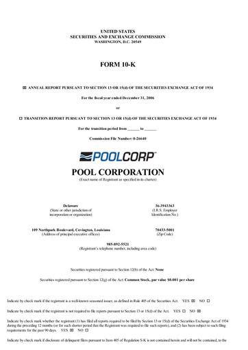 Thumbnail POOLCORP Annual Report 2006