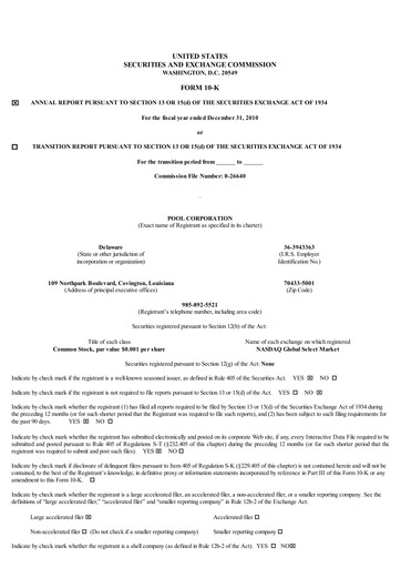 Thumbnail POOLCORP Annual Report 2010