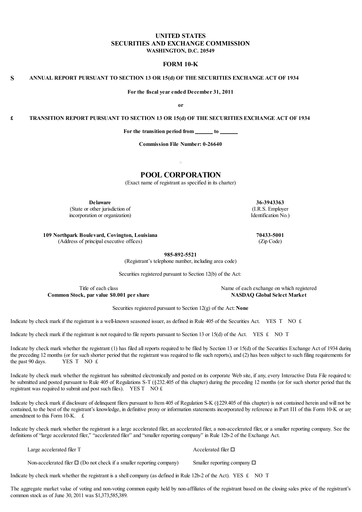Thumbnail POOLCORP Annual Report 2011