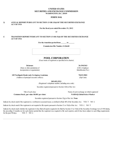 Thumbnail POOLCORP Annual Report 2012
