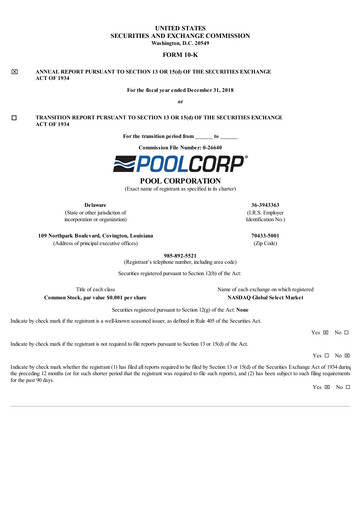 Thumbnail POOLCORP Annual Report 2018