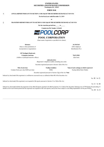Thumbnail POOLCORP Annual Report 2019