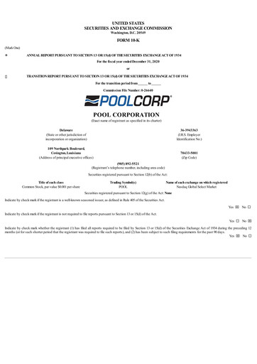 Thumbnail POOLCORP Annual Report 2020