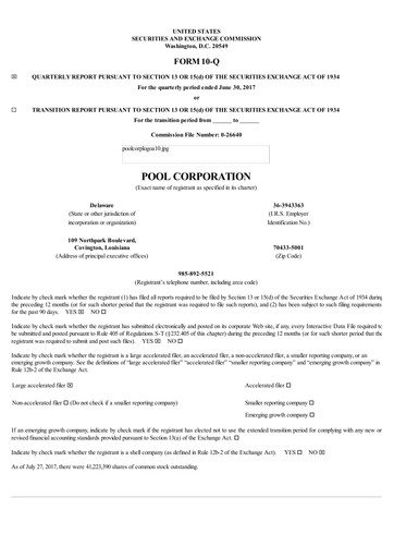 Thumbnail POOLCORP Quarterly Report 2017-q2