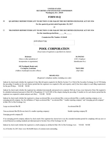 Thumbnail POOLCORP Quarterly Report 2017-q3