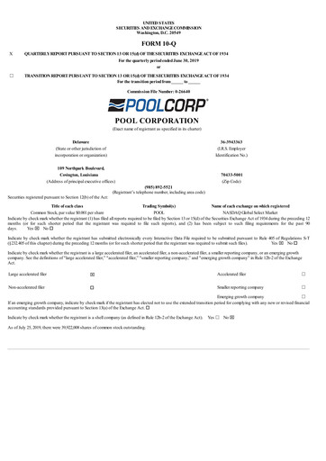 Thumbnail POOLCORP Quarterly Report 2019-q2
