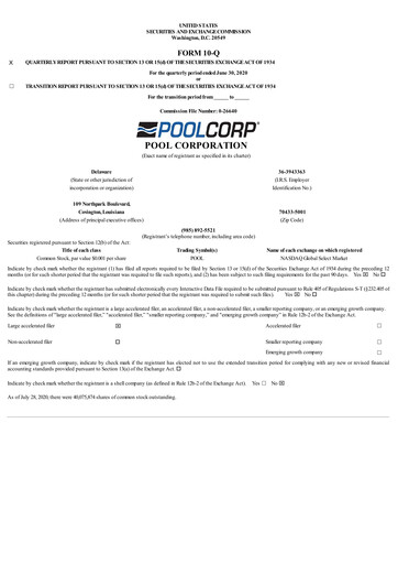 Thumbnail POOLCORP Quarterly Report 2020-q2