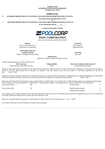 Thumbnail POOLCORP Quarterly Report 2024-q1