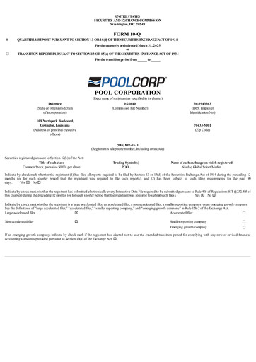 Thumbnail POOLCORP Quarterly Report 2025-q1