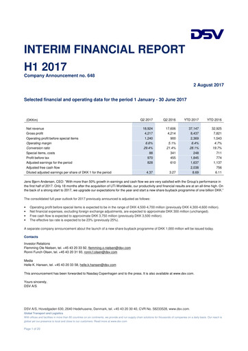 Thumbnail DSV Half-year Report 2017-h1