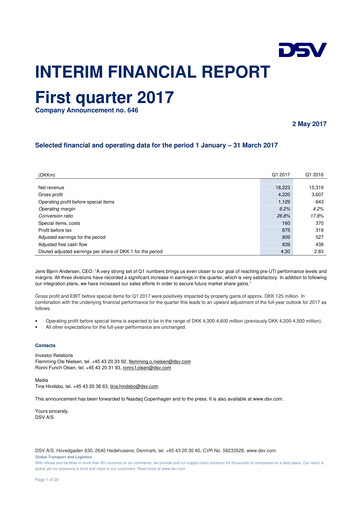 Thumbnail DSV Quarterly Report 2017-q1