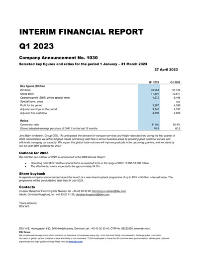 Thumbnail DSV Quarterly Report 2023-q1