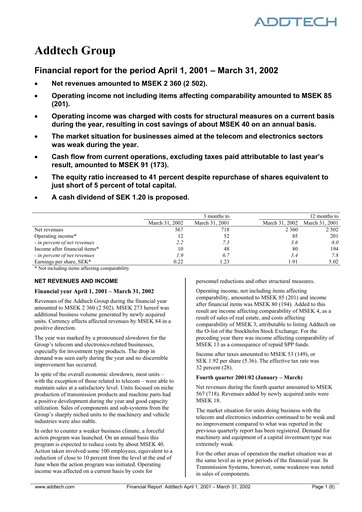 Thumbnail Addtech AB Financial Report 2001-2002