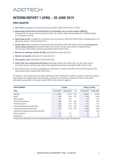 Thumbnail Addtech AB Quarterly Report 2019-q1