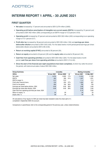 Thumbnail Addtech AB Quarterly Report 2021-q1