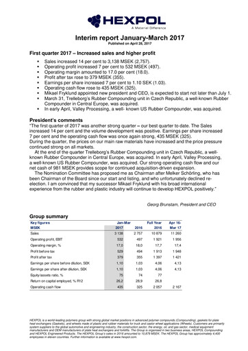 Thumbnail HEXPOL AB Quarterly Report 2017-q1