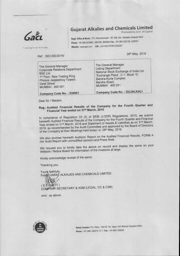Thumbnail Gujarat Alkalies and Chemicals Financial Statement 2015-2016