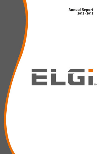 Thumbnail Elgi Equipments
 Annual Report 2012-2013