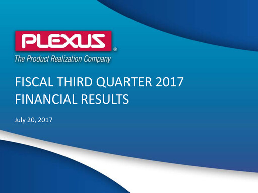 Thumbnail Plexus Quarterly Report 2017-q3