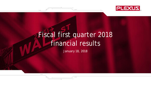 Thumbnail Plexus Quarterly Report 2018-q1