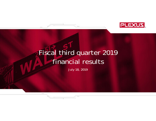 Thumbnail Plexus Quarterly Report 2019-q3