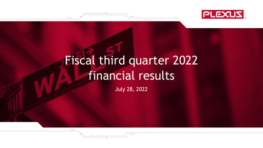 Thumbnail Plexus Quarterly Report 2022-q3