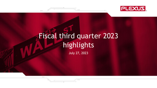 Thumbnail Plexus Quarterly Report 2023-q3