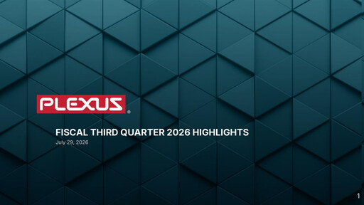 Thumbnail Plexus Quarterly Report 2026-q3