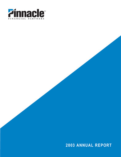 Thumbnail Pinnacle Financial Partners
 Annual Report 2003