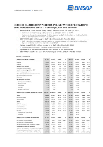 Vorschaubild Eimskipafélag Íslands Quartalsbericht 2017-q2