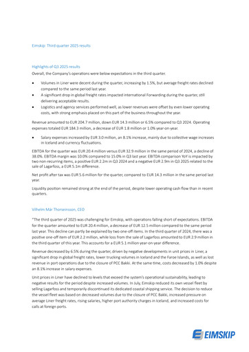 Vorschaubild Eimskipafélag Íslands Quartalsbericht 2025-q3