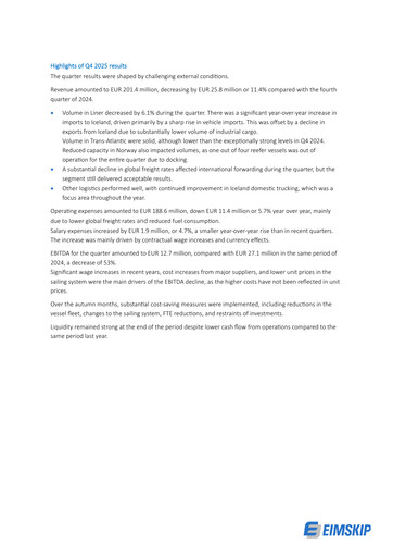 Vorschaubild Eimskipafélag Íslands Quartalsbericht 2025-q4