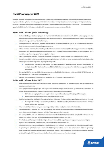Thumbnail Eimskipafélag Íslands Quarterly Report 2022-q4