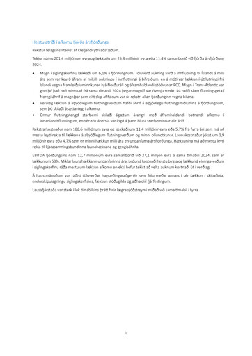 Miniature Eimskipafélag Íslands Rapport trimestriel 2025-q4