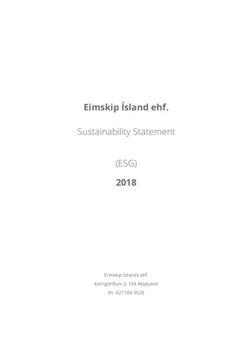 Thumbnail Eimskipafélag Íslands Sustainability Report 2018