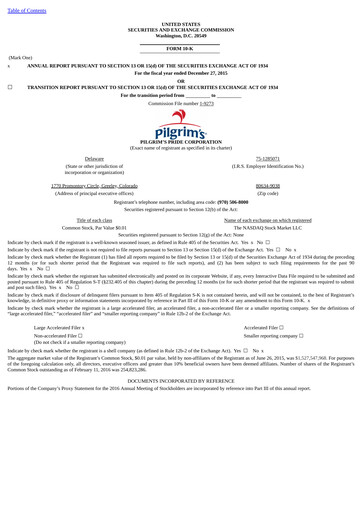 Thumbnail Pilgrim's Pride
 Annual Report 2015