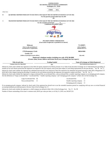 Thumbnail Pilgrim's Pride
 Quarterly Report 2019-q2