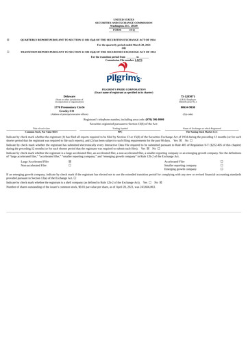 Thumbnail Pilgrim's Pride
 Quarterly Report 2021-q1
