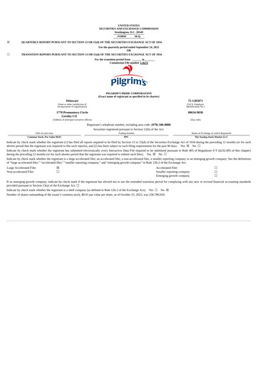 Thumbnail Pilgrim's Pride
 Quarterly Report 2023-q3