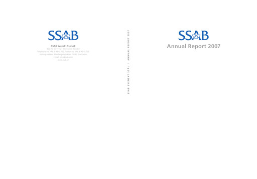 Thumbnail SSAB Annual Report 2007