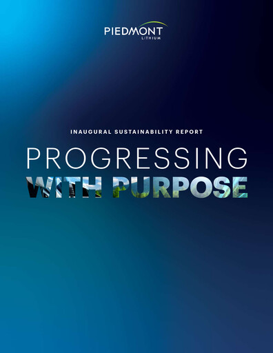 Thumbnail Piedmont Lithium Sustainability Report 2022